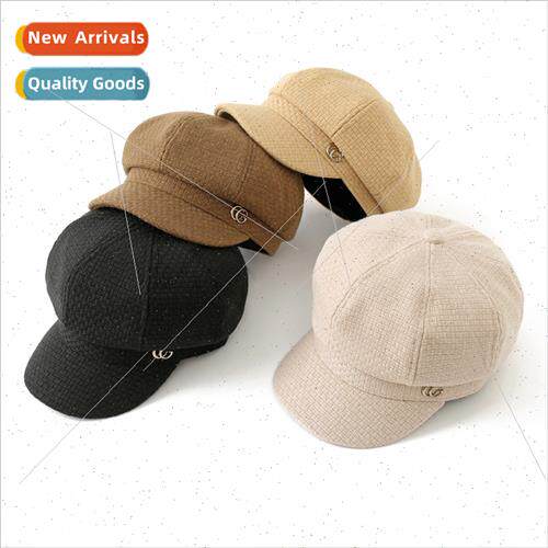 Korea  new fall winter hat female fashion wild metal label E