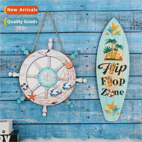 Creative Wooden Surfboard Wooden Plaque Hanging Solid Wood O