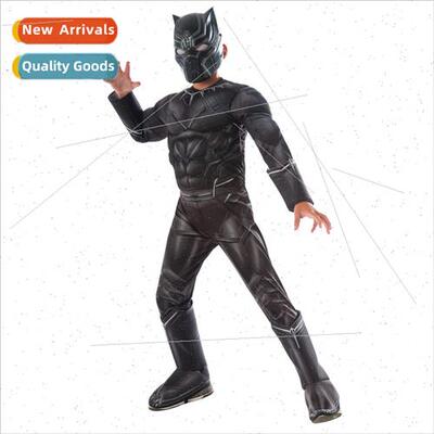 New Boys Black Panther wh Footie Deluxe Superhero Role Play