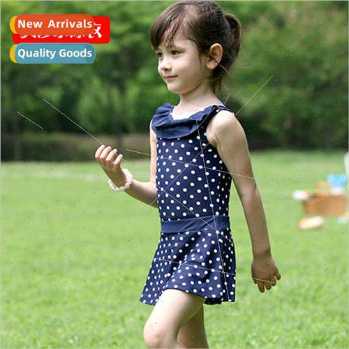 Childrens swimsus girls one-piece swimsu small middle and la
