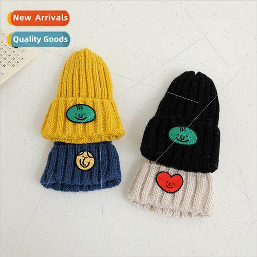 Children hats autumn winter knted cap Korea  cute smiley fac