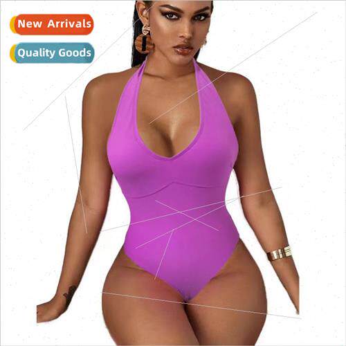 2022 new solid color one-piece bikini spa vacation swimsu be