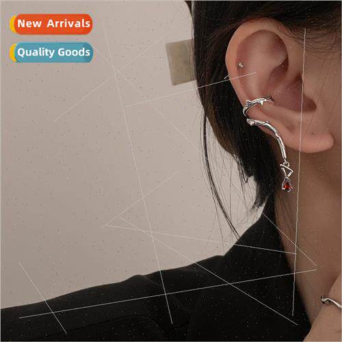 Red teardrop zirconia thorns whout ear piercing ear clips ne