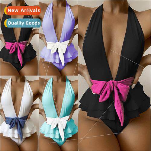 Europe Sexy One Piece Swimsu Womens Sexy Lace Swimwear Clash