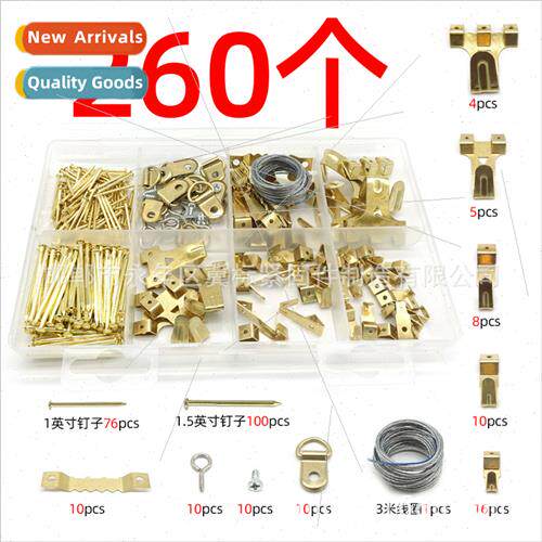 260PCS Photo Frame Hooks Assortment Set Gold Photo Frame Nai