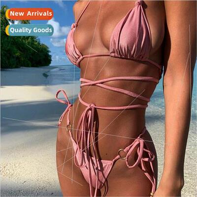 New  bikini sexy three-point swimsu sexy tie string pool swi