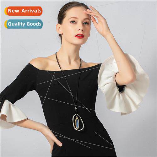 Pendant sweater chain fashion ethnic simple ins natural ston