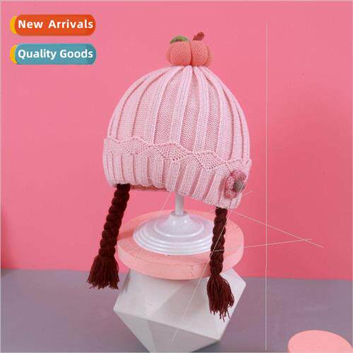 Baby hat fall winter female baby wig knted cap super cute cu