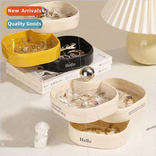 Ins wind rotating jewelry box home dresser jewelry earrings