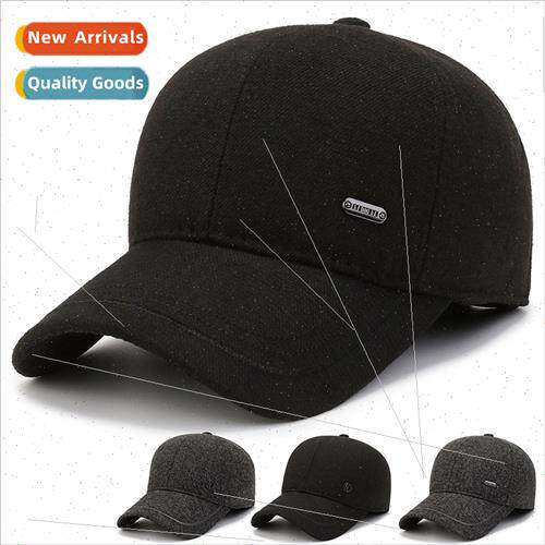 Men new hat fall winter simple warm duck tongue cap middle-a