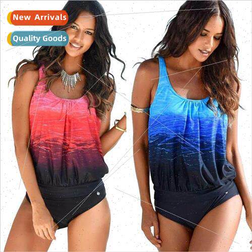 New Gradient Color Swimsu Women Europe Printed Bikini Plus z