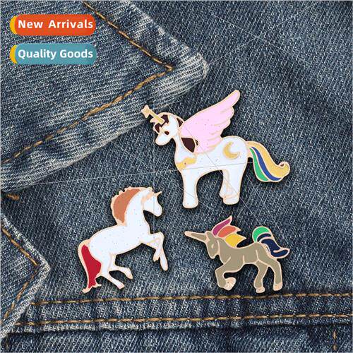 Film   accessories enamel whe horse unicorn alloy oil drop b
