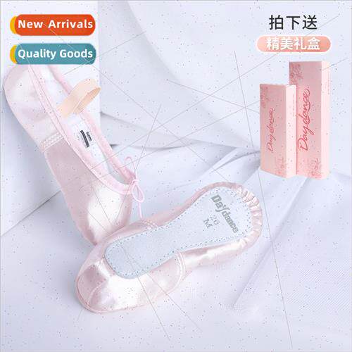 Satin childrens ballet dance shoes girls soft bottom dancing