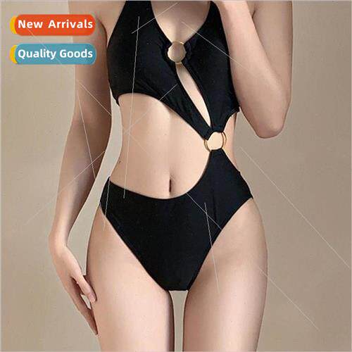 2024 New Bikini Swimsu Women Black Sexy High Waist One-piece