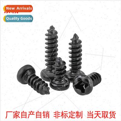 PA black zinc plated round head Phillips self-tapping screws