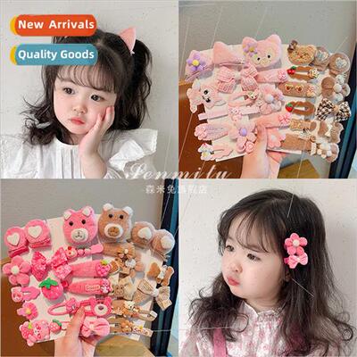 Cute plush children hair clips ltle girl broken hair headdre