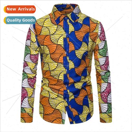 2023 fall African ethnic new men long-sleeved shirt code lon