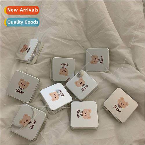 Cute cartoon electroplated mirror bear contact lens case wh