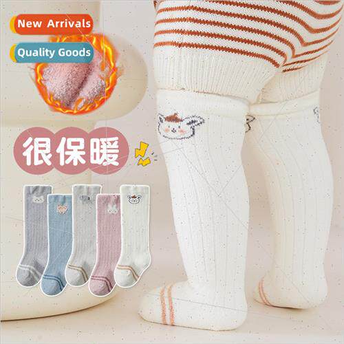 Thickened warm baby stockings fall and winter coral velvet k