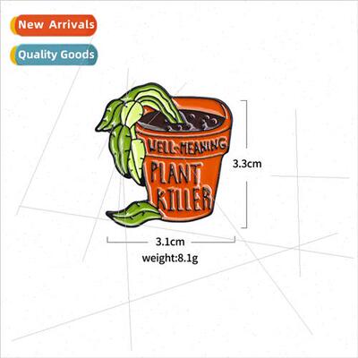 will Plant Killer Brooch Gardening Potted Plant Badge