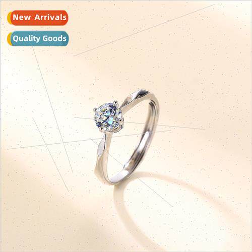 Four claws D color moissanite ring female niche适用girlfrien