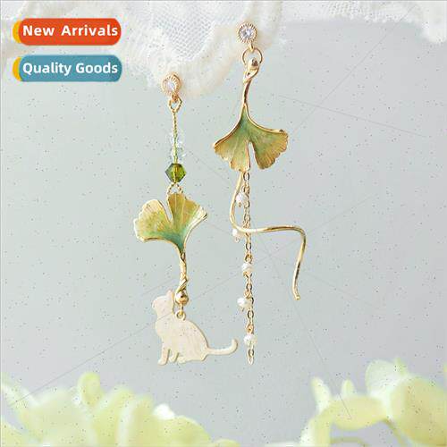 Korea fashion new asymmetric flowers flora fauna earrings cr