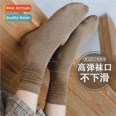 Retro mid-calf early fall long waist leather shoes fall cott