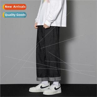 men loose straight Casual summer jeans spring teenage pants