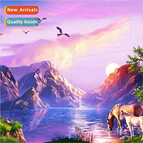 5D diamond painting new DIY landscape oil painting full roun