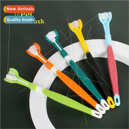Upgraded model three-head pet toothbrush canine cat universa