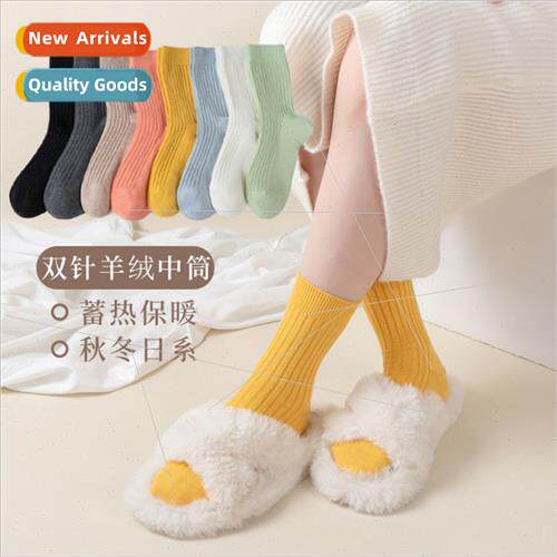 Cashmere socks women mid-calf socks autumn winter anti-pilli