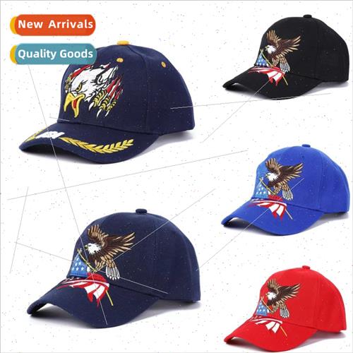adult baseball cap embroidered eagle American flag sun hat m