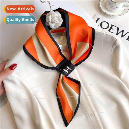Small ears silk scarf hairbsmall long strip fluttering femal