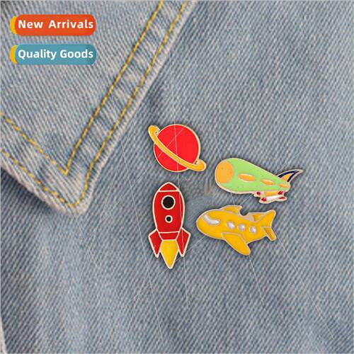 fashion die-casting corsage rocket airplane space ship alloy