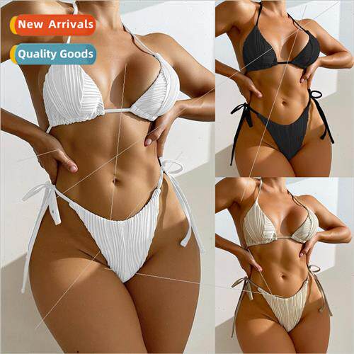2023 Europe New Drawstring Tie Spl X Sexy Bikini Swimsu i Su