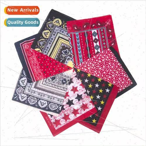 New ethnic geometric rhombus pentagram printed square scarf