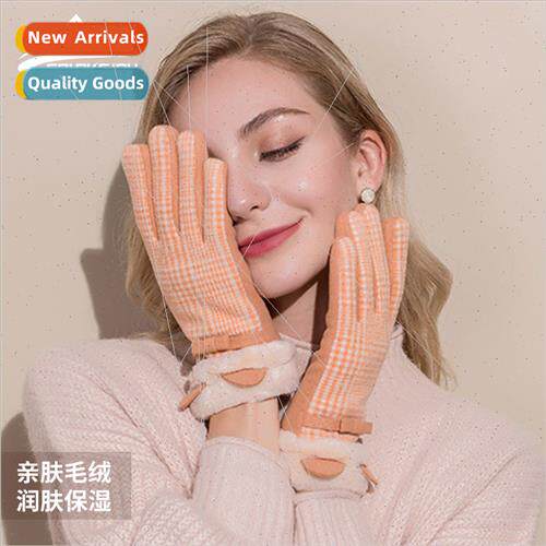 Winter ladies plush gloves touch screen windproof shea butte