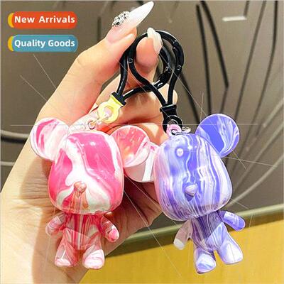 Fluid bear keychain bear big head bear keychain handmade diy