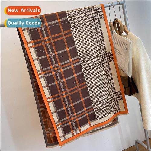 2022 new plaid thousbirds check scarf ~ imation cashmere set