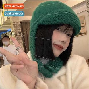 wool cap Korean mohair appar winter knted fall Green female