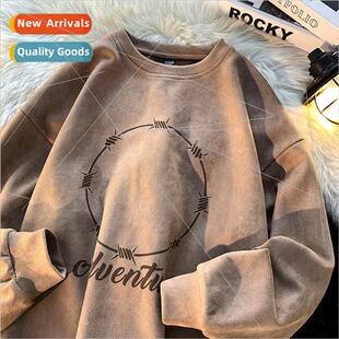 heavyweight men spring suede loose vintage tide cas American