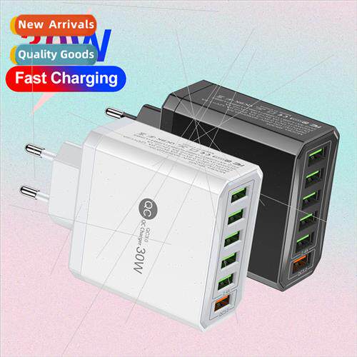 QC3.0 six-port cell phone charger 30W  U.S. Brish Korean plu