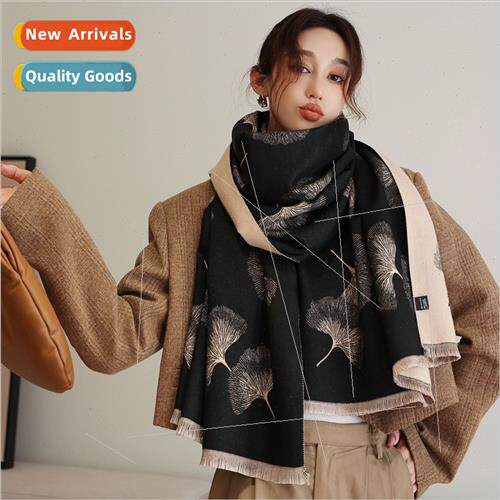 2023 Korea  new fall winter warm scarf female double-sided i