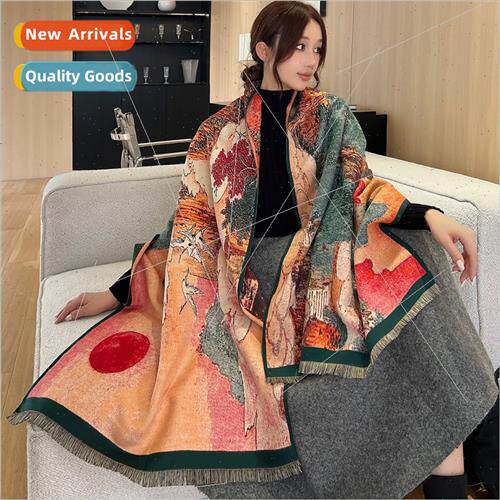 Ethnic wind scarf fall winter female versatile shawl dual-us