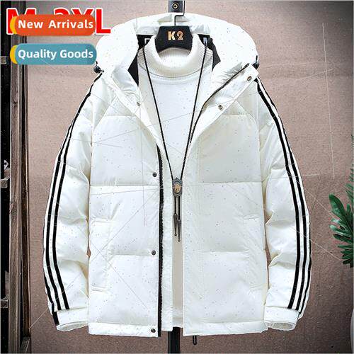 Short down jacket men 2023 winter whe duck down hooded youth