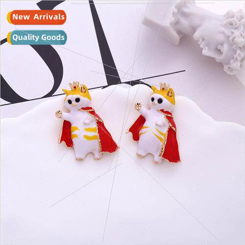 playful cute enamel cartoon prince earrings temperament oil