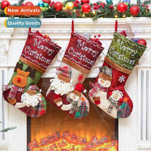 New Christmas socks gift bags English thickened large childr