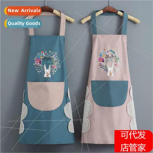 Waterprodirt coral velvet htowel apron garlrabb kchen apron