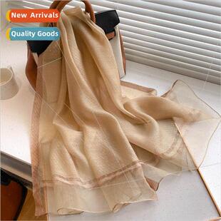 silk wool long silver scar scarf thread thin Gold blend