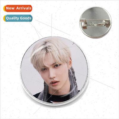 Kpop Stray Children Time Gemstone Glass Cabochon Badge Cloth